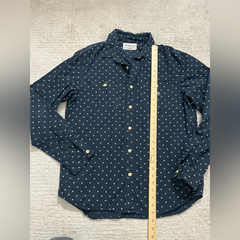 Denim & Supply Ralph Lauren Navy with Stars Button Down Shirt - Picture 5 of 8